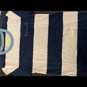 Blue and white T-shirt